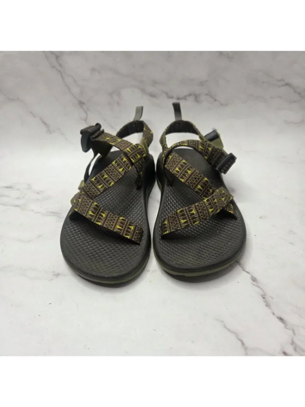 Chaco Z1 Ecotread Green Hiking Sandlas Canvas Straps Waterproof Youth 3